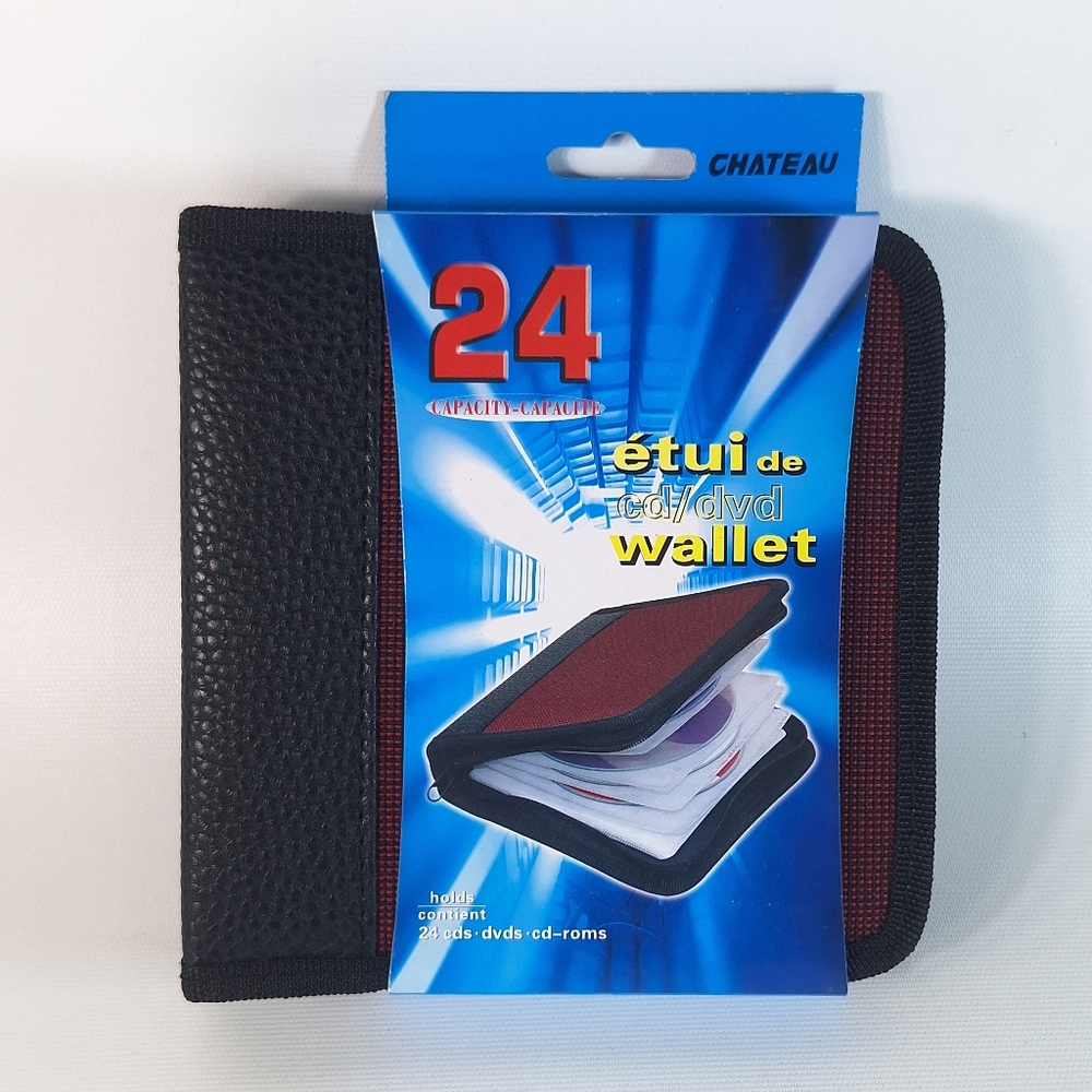 Chateau 24 Capacity CD/DVD Wallet Protect Organize Burgundy